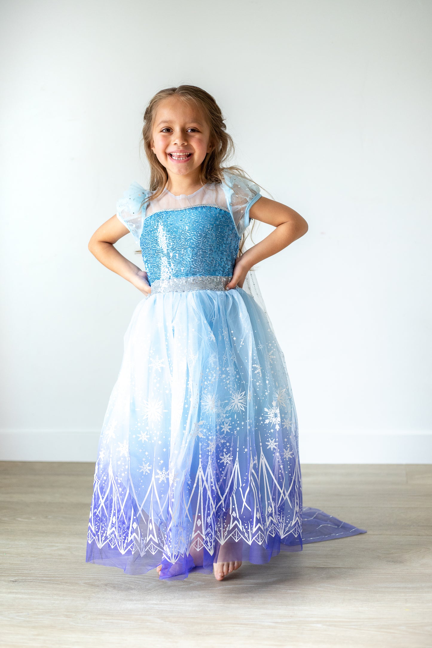 Elsa Princess Dress for Girls – Silver Winter Edition – Sparkle Kids Co