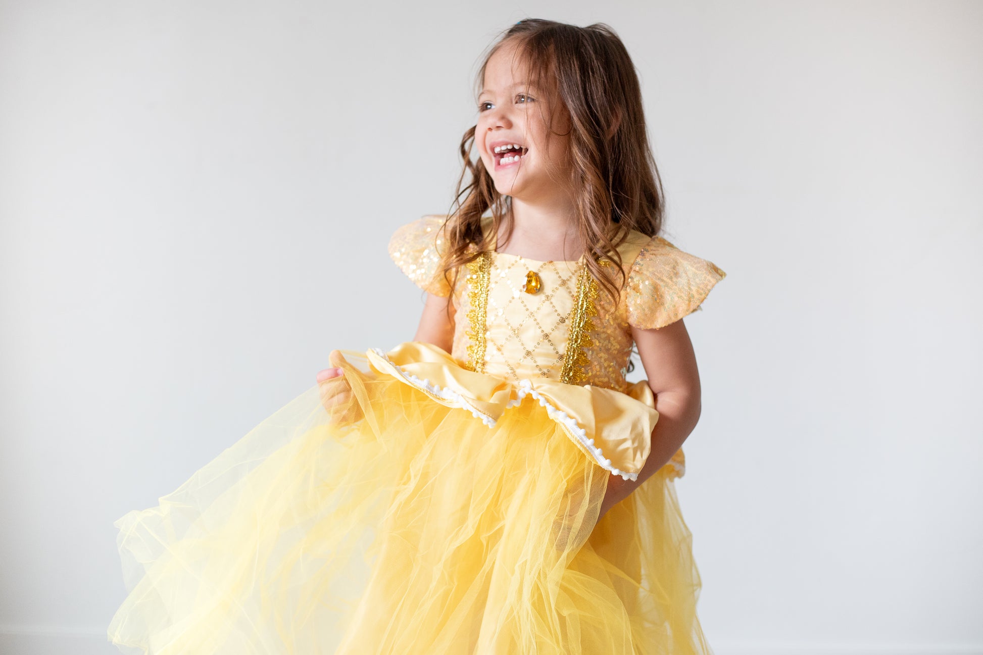 princess dress yellow Golden Princess Dress for Girls – Party Edition – Sparkle Kids Co