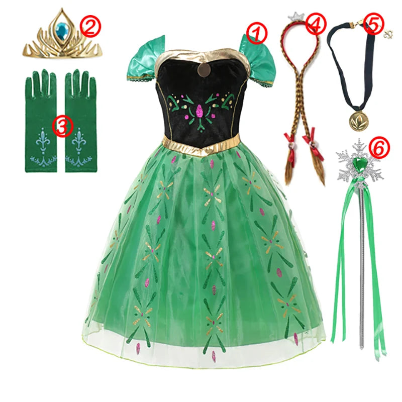 Princess Dress for Girls Snow Queen - Anna