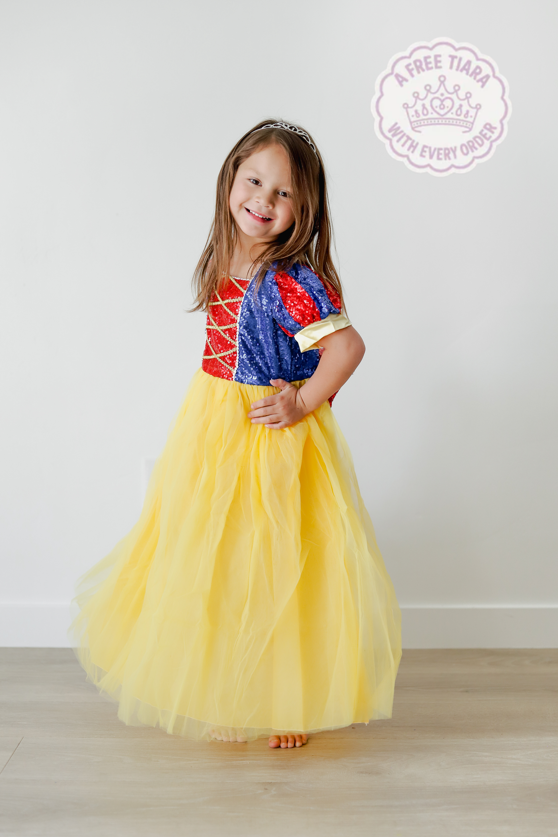 Snow White Princess Dress for Girls – Classic Fairytale Dress – Sparkle Kids Co