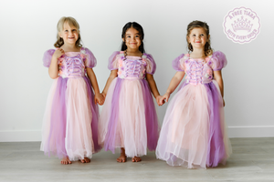 Rapunzel Princess Dress for Girls – Beaded Flower Edition