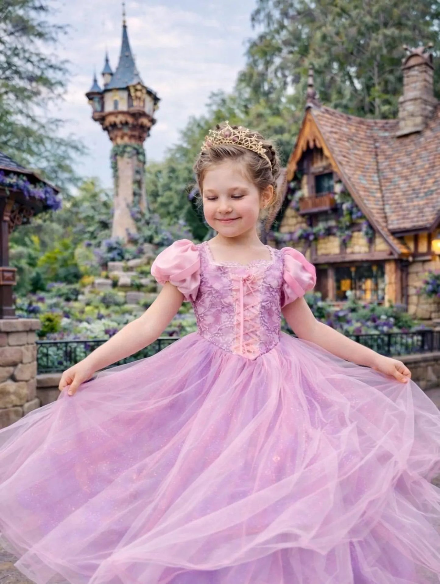 Enchanted Rapunzel Gown for Girls